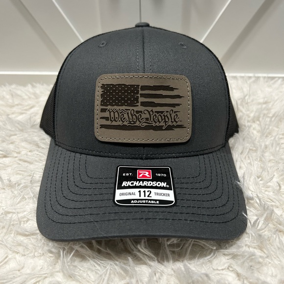 Trucker SnapBack Richardson 112 Hat. We the people Flag. - Picture 2 of 2